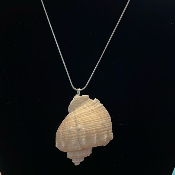 Handcrafted Natural Seashell Pendant Necklace on choice of necklace. - Picture 1 of 4